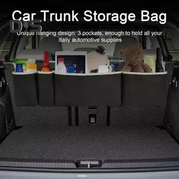 Подвесная сумка для хранения на заднем сиденье автомобиля, органайзер для багажника, большая вместимость, водонепроницаемая, износостойкая сумка-органайзер на спинку автомобильного сиденья чёрный
