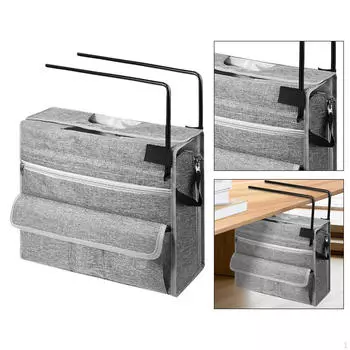 Подвесная сумка для хранения под столом для дневников и документов, многоцелевой органайзер с гладкой боковой молнией