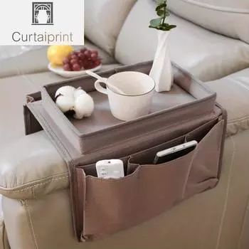 Подвесная сумка для хранения подлокотника дивана Сумка для хранения отделки с пультом дистанционного управления Сумка для хранения мелочей Сумка для боковой подвески на стул 1pcs кофейный