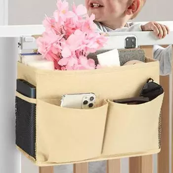 Подвесная сумка для хранения с несколькими карманами, большая вместимость, эффективная организация, водонепроницаемая прикроватная полка, аксессуары для двухъярусной кровати серый