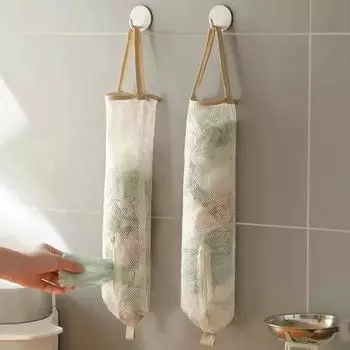 Подвесная сумка для хранения с открытым дном, многофункциональная, большой емкости, настенная, органайзер, мешки для хранения мусора с изображением лука, имбиря, чеснока