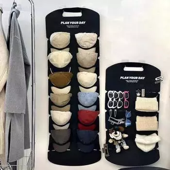 Подвесная сумка для хранения шляп Большая вместимость Простая в установке Многоцелевая настенная подвесная сумка для хранения шляп Органайзер для бейсболок S бежевый