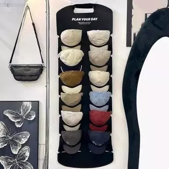 Подвесная сумка для хранения шляп Большая вместимость Простая в установке Многоцелевая настенная подвесная сумка для хранения шляп S бежевый