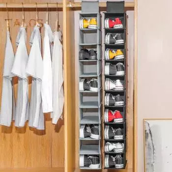 Подвесная сумка для хранения шляп, складная конструкция, большая вместимость с 10 отделениями, простая сборка, органайзер для бейсболок серый