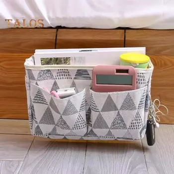 Подвесная сумка для хранения вещей у кровати с прочными крючками, большая вместимость, несколько отделений, водонепроницаемая подкладка, полка для двухъярусной кровати, прикроватная тумбочка синий