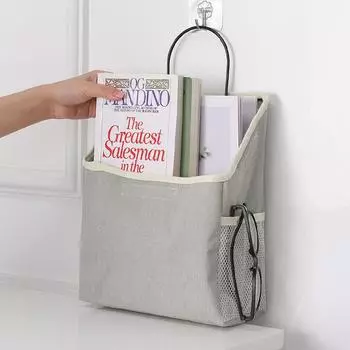 Подвесная сумка для общежития Сумка для хранения артефактов в общежитии Настенная скатерть для стола Хлопковая льняная сумка для хранения белый