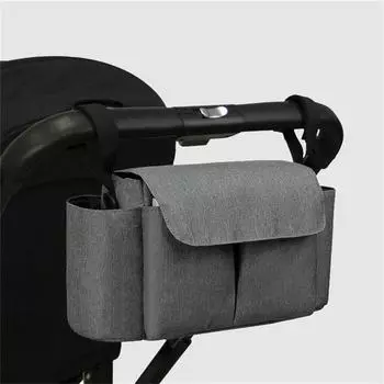 Подвесная сумка для подгузников на коляску, большая вместимость, дорожная сумка для мам, многофункциональная сумка для беременных и детей, органайзер для коляски, сумка для мам None светло-серый