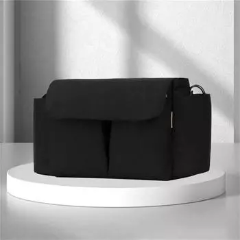 Подвесная сумка для подгузников на коляску, большая вместимость, дорожная сумка для мам, многофункциональная сумка для беременных и детей, органайзер для коляски, сумка для мам чёрный