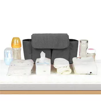 Подвесная сумка для подгузников на коляску, большая вместимость, дорожная сумка для мам, многофункциональная сумка для беременных и детей, органайзер для коляски, сумка для мам чёрный