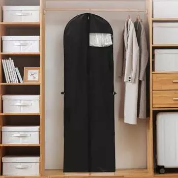 Подвесная сумка для свадебного платья Прочная моющаяся Дышащая с ручкой на молнии Пыленепроницаемый складной чехол для одежды белый