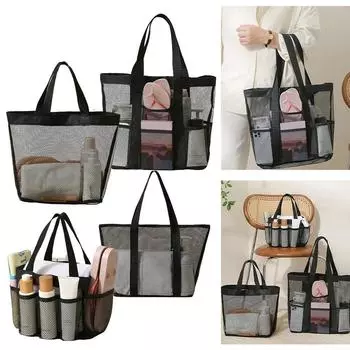 Подвесная сумка для туалетных принадлежностей для душа, сетчатая переносная сумка для хранения S Flat