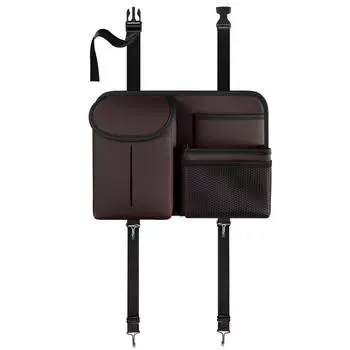 Подвесная сумка на спинку автомобильного сиденья, кожаные подстаканники, тканевый чехол, ящик для хранения с несколькими карманами, органайзер красный