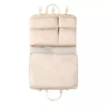 Подвесная сумка-органайзер для упаковки, большая вместимость, 5 отделений, застежка-молния, машинная стирка, расширяемая сумка-органайзер бежевый