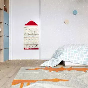 Подвесная сумка с карманами, дверные полки для хранения косметики для девочек на Рождество красный