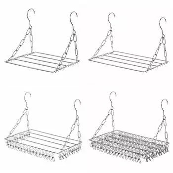 Подвесная сушилка из нержавеющей стали, креативная вешалка для нижнего белья и носков, вешалка для одежды, прачечная 40cm without clip