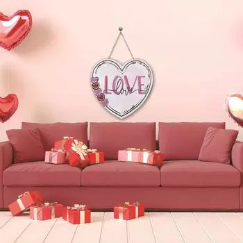 Подвесная табличка в виде сердца в деревенском стиле для фермерского дома, деревянная табличка для декора ко Дню святого Валентина CHINA