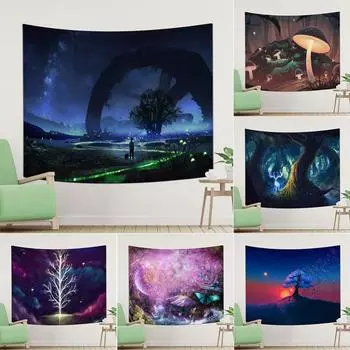 Подвесная ткань для спальни, Настенный ковер с цифровой печатью, Ткань для украшения комнаты, Фоновая ткань для гостиной 100*75cm
