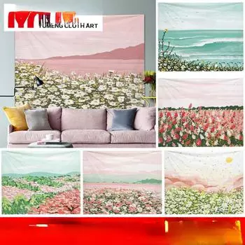 Подвесная ткань для спальни, Ткань для ремонта комнаты, Гобелен для комнаты, Художественный холст, Прикроватная фоновая ткань, Декоративная настенная ткань 100*75cm
