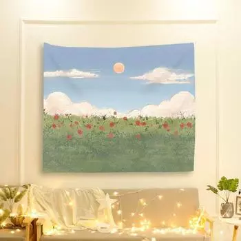 Подвесная ткань ins ветер картина маслом сетка красный фон настенный гобелен маленький свежий лечебный отдел общежитие украшение спальни 100X75CM