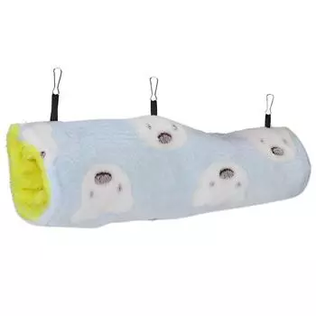 Подвесная туннельная кровать для маленьких питомцев, гамак-игрушка для развлечений хомяков, домик для игр, синий медведь L M(for 4-6.5kg)