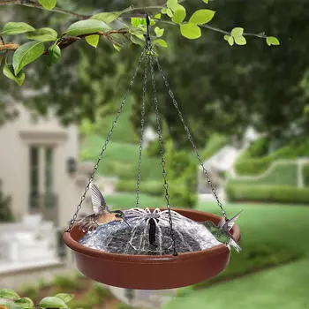 Подвесная ванна для птиц, фонтан на солнечной энергии, кормушка для животных, винтажный дизайн, поилка для птиц для