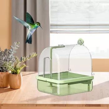 Подвесная ванна для птиц, ванна для попугаев, водный душ для попугаев зелёный