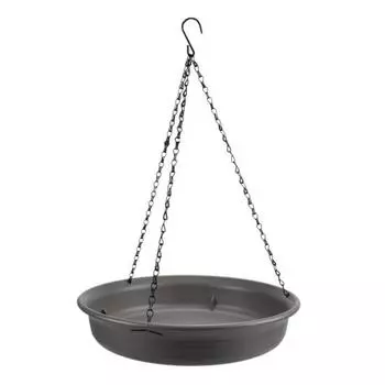 Подвесная ванночка для колибри Металлическая чаша с цепочкой, устойчивой к ржавчине Прочная конструкция Легко устанавливается Садовая кормушка для колибри серый