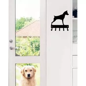 Подвесная вешалка для ключей для миниатюрного пинчера, настенный декор для настенных крючков, вешалки для полотенец и хранения пальто светло-серый