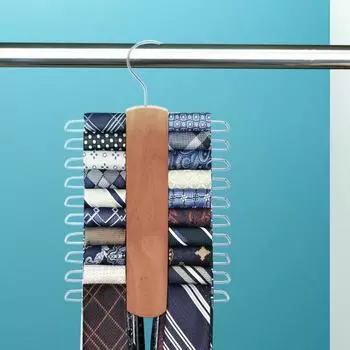 Подвесная витрина для шарфа Деревянная многоярусная устойчивая устойчивая большая несущая способность Гладкий шкаф Галстук Чулки Органайзер Магазин платьев Вешалка на пояс