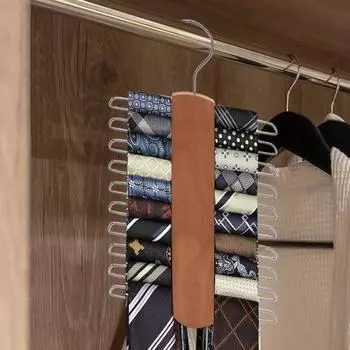 Подвесная витрина для шарфа Деревянная многоярусная устойчивая устойчивая большая несущая способность Гладкий шкаф Галстук Чулки Органайзер Магазин платьев Вешалка на пояс