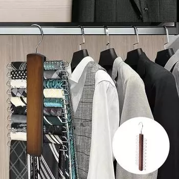 Подвесная витрина для шарфа Деревянная многоярусная устойчивая устойчивая большая несущая способность Гладкий шкаф Галстук Чулки Органайзер Магазин платьев Вешалка на пояс