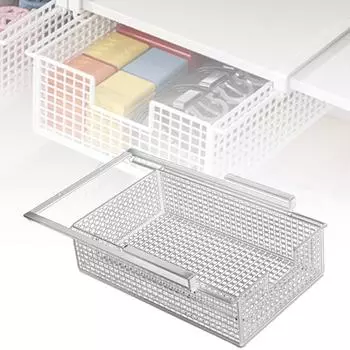 Подвесная выдвижная корзина, проволочная корзина под полкой, экономящая место, выдвижной органайзер для