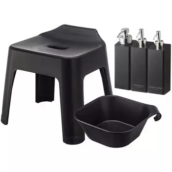 Подвесное кресло для ванны Yamazaki Jitsugyo, высота сиденья 30 см + магнит и подвесная ванна + магнитный дозатор, набор из 3 бутылок пенного типа и обычного типа [набор