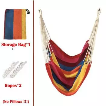 Подвесное кресло-качели гамак для улицы, веранды, патио, двора, сиденье с 2 подушками Red Chair OnlyNo Pillows