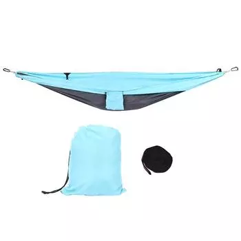 Подвесное кресло-кровать двойного назначения, переносной гамак, качели для кемпинга, двора, коридора, на открытом воздухе, сине-серый синий