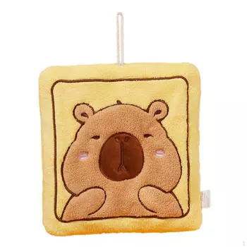 Подвесное полотенце для рук, кухонное полотенце, быстросохнущее, толстый носовой платок, аксессуар для ванной, кухни, мягкий, с петлей жёлтый