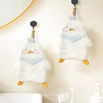 Подвесное полотенце для рук с милыми животными, ультрамягкое толстое коралловое флисовое петля для подвешивания, быстросохнущее, супер впитывающее, кухонное полотенце для ванной комнаты, товары для дома B