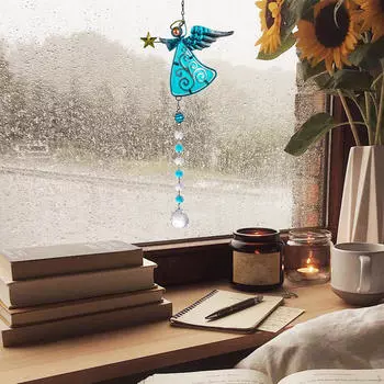 Подвесное украшение для окна, отражатель солнечного света, колокольчики, на открытом воздухе, в помещении красный