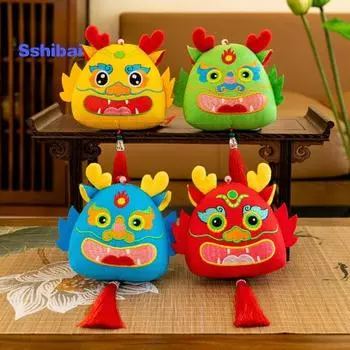 Подвесное украшение из мультфильма «Китайский дракон», кисточки, 2024 год Дракона, новогодний 3D-украшение в виде дракона, домашний декор, подарок на весенний фестиваль 10cm красный