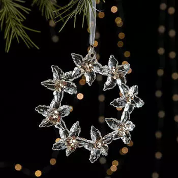 Подвесное украшение на елку, акриловая подвеска, украшение для общежития, фермерского дома, для детской Wreath 13x13cm