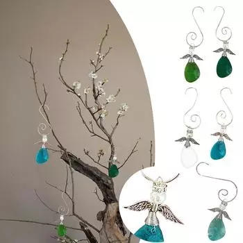 Подвесное украшение на елку в виде ангела с морской тематикой – ручная работа, сочетающая в себе природу и праздник One Size