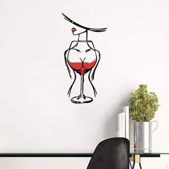 Подвесное украшение на стену в виде бокала для вина, скульптура, коллекционный, металлический, для камина, прихожей, декоративный