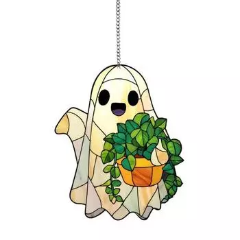 Подвесное украшение Призрак Акриловая серия Призрак Ловец солнца Мультяшный призрак Украшение на Хэллоуин для окон Веранды Стен B