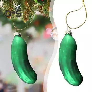 Подвесное украшение в виде огурца с шнурком, легко подвешиваемое рождественское украшение в виде соленья на елку 1pc
