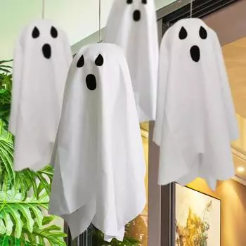 Подвесное украшение в виде привидения на Хэллоуин, подвесное украшение в виде белого привидения, реквизит для дома с привидениями на Хэллоуин