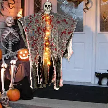 Подвесное украшение в виде скелета на Хэллоуин, Страшный реквизит, Материалы для рукоделия, Световое оформление сцены для