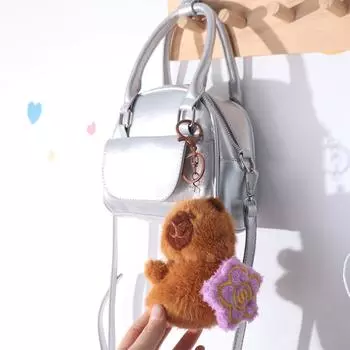 Подвесное украшение в виде животного, пушистая игрушка-капибара, симпатичный плюшевый брелок в виде капибары, подарки Pink Flower