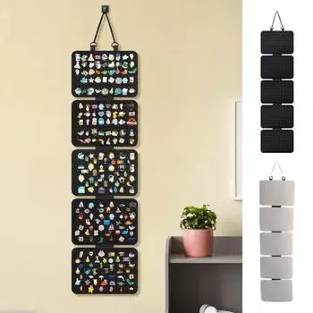 Подвесной эмалированный держатель для лацканов, демонстрационные панели, органайзер с 5 листами, легко устанавливаемый держатель для коллекции значков чёрный