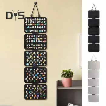 Подвесной эмалированный держатель для лацканов, демонстрационные панели, органайзер с 5 листами, легко устанавливаемый держатель для коллекции значков чёрный