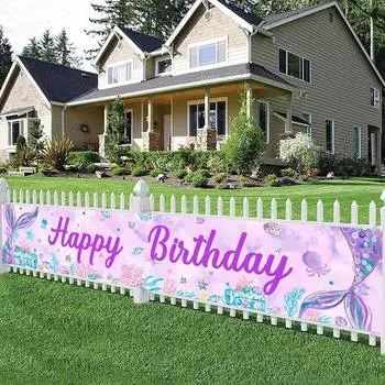 Подвесной баннер для вечеринки в честь русалки, 1-я русалочка, украшение для дня рождения, дети счастливы под водой, принадлежности для дня рождения, детский душ